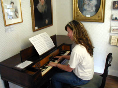 Jessica Baskin plays the piano at Chawton.