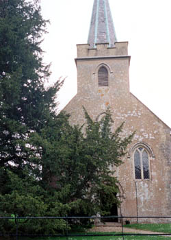 St. Nicolas's Church and yew tree in Steventon.