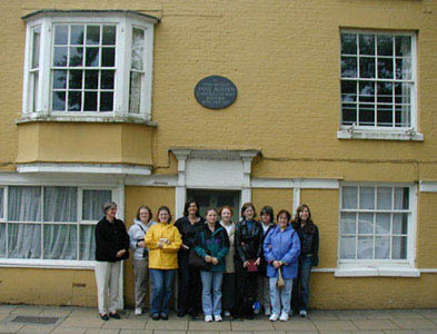 Our group in front of Jane Austen's house, Winchester.