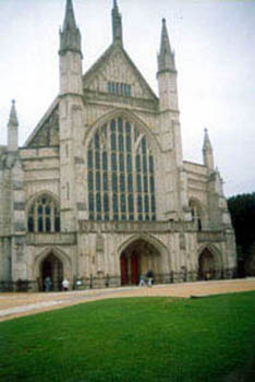 Winchester Cathedral exterior.